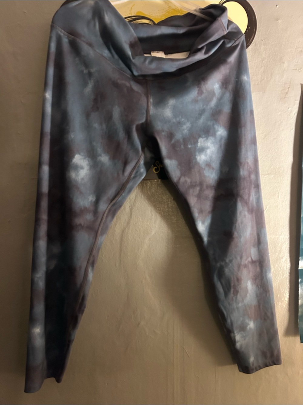 Womens Tie-Dye Leggings - Teal, Black and Green